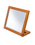 8" Brown Wood Framed Freestanding Makeup Shaving Tabletop Mirror