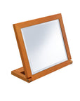 8" Brown Wood Framed Freestanding Makeup Shaving Tabletop Mirror