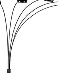 84" Black Five Light Arc Floor Lamp With Black Dome Shade