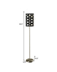 66" Steel Novelty Floor Lamp With Black And White Drum Shade
