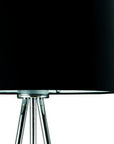 59" Silver Tripod Floor Lamp With Black Fabric Drum Shade
