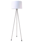 59" White Tripod Floor Lamp With White Drum Shade