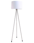 59" White Tripod Floor Lamp With White Drum Shade
