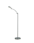 54" Silver Adjustable LED Task Floor Lamp With Silver