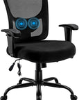 Black Fabric Mesh and Steel Adjustable Swivel Rolling Executive Office Chair