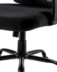 Black Fabric Mesh and Steel Adjustable Swivel Rolling Executive Office Chair