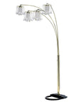 84" Gold Four Light Tree Floor Lamp With Clear Glass Novelty Shade