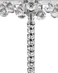 63" Silver Three Light Candelabra Floor Lamp With White Fabric Drum Shade