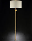 63" Gold Column Floor Lamp With Off White Metal Drum Shade