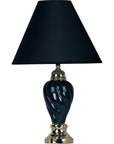 Gold and Navy Blue Table Lamp with Navy Blue Shade