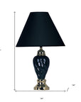 Gold and Navy Blue Table Lamp with Navy Blue Shade