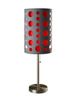33" Gray and Red Mod Dot Novelty Table Lamp
