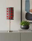 33" Gray and Red Mod Dot Novelty Table Lamp
