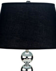 Silver Bauble Table Lamp with Black Shade