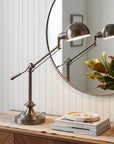 Silver Metal Swing Arm Table Lamp