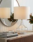 Clear Textured Glass Table Lamp