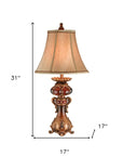 Antique Inspired Table Lamp with Linen Lamp Shade
