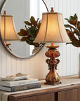 Antique Inspired Table Lamp with Linen Lamp Shade