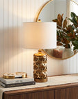 Magestic Brown and Gold Geo Table Lamp