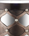 22" Bronze and Silver with Pearls Tabletop Hurricane Candle Holder