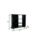 35" Black Open Shelving TV Stand
