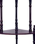 39" Brown Wood Four Tier Corner Bookcase