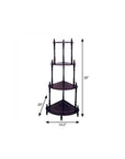 39" Brown Wood Four Tier Corner Bookcase