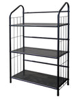 37" Black Metal Three Tier Bookcase
