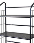 37" Black Metal Three Tier Bookcase