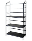 49" Black Metal Four Tier Bookcase