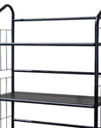 49" Black Metal Four Tier Bookcase