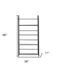 49" Black Metal Four Tier Bookcase