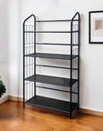 49" Black Metal Four Tier Bookcase
