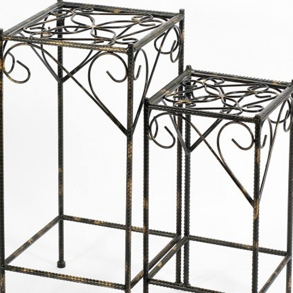 26" Black And Gold Metal Garden Accents Accessories