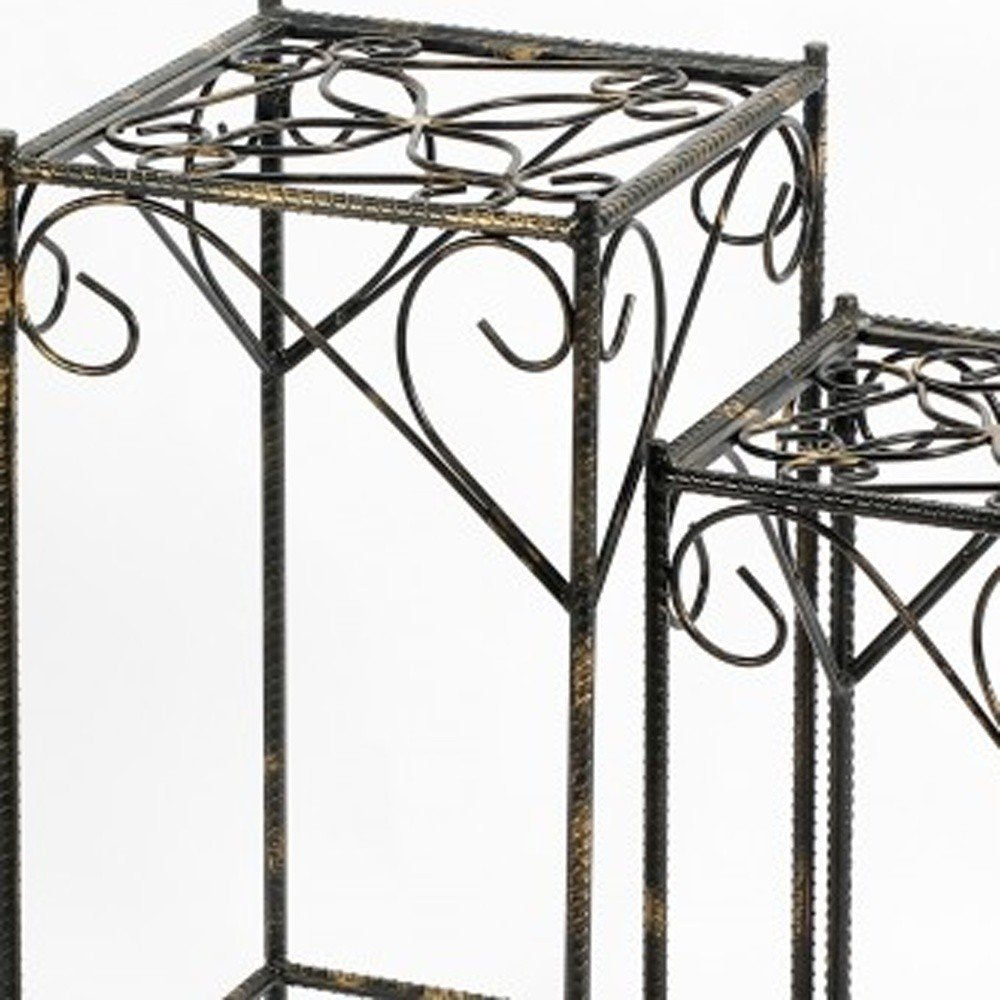 26" Black And Gold Metal Garden Accents Accessories