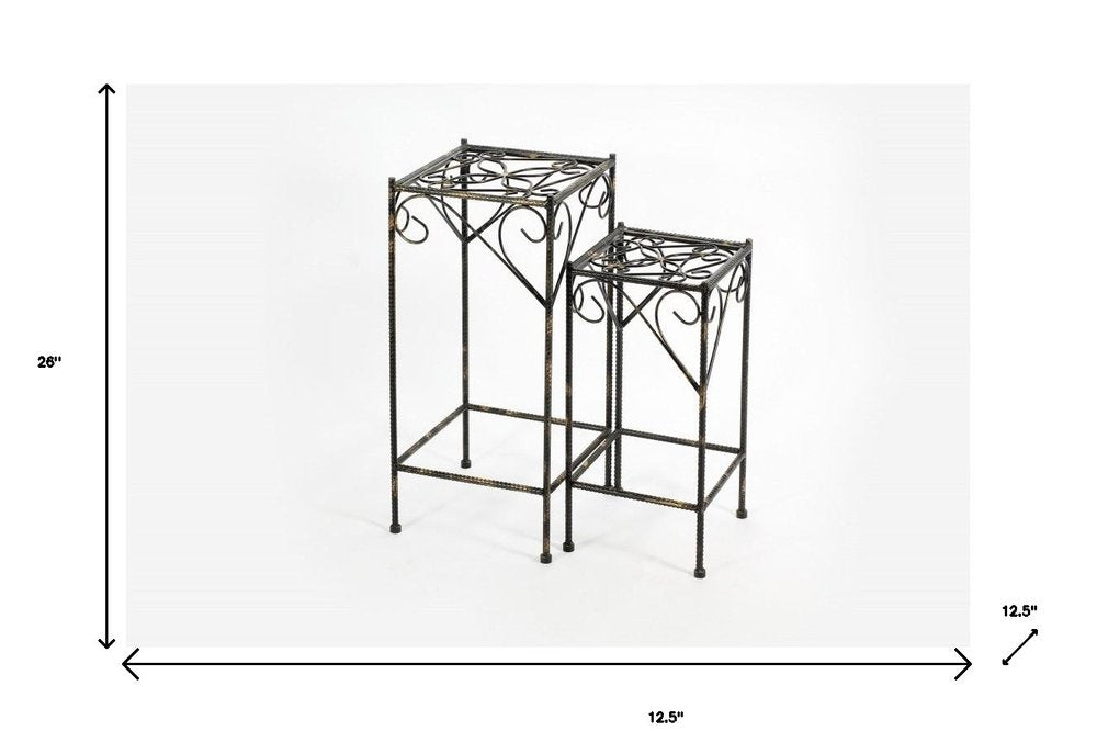 26" Black And Gold Metal Garden Accents Accessories