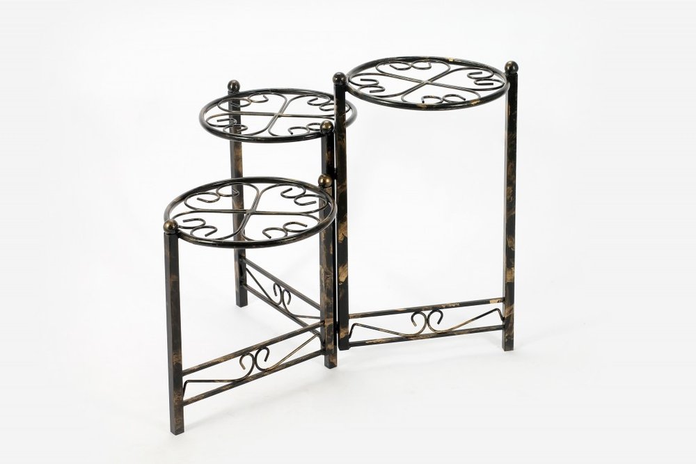 24" Black And Gold Metal Garden Accents Accessories