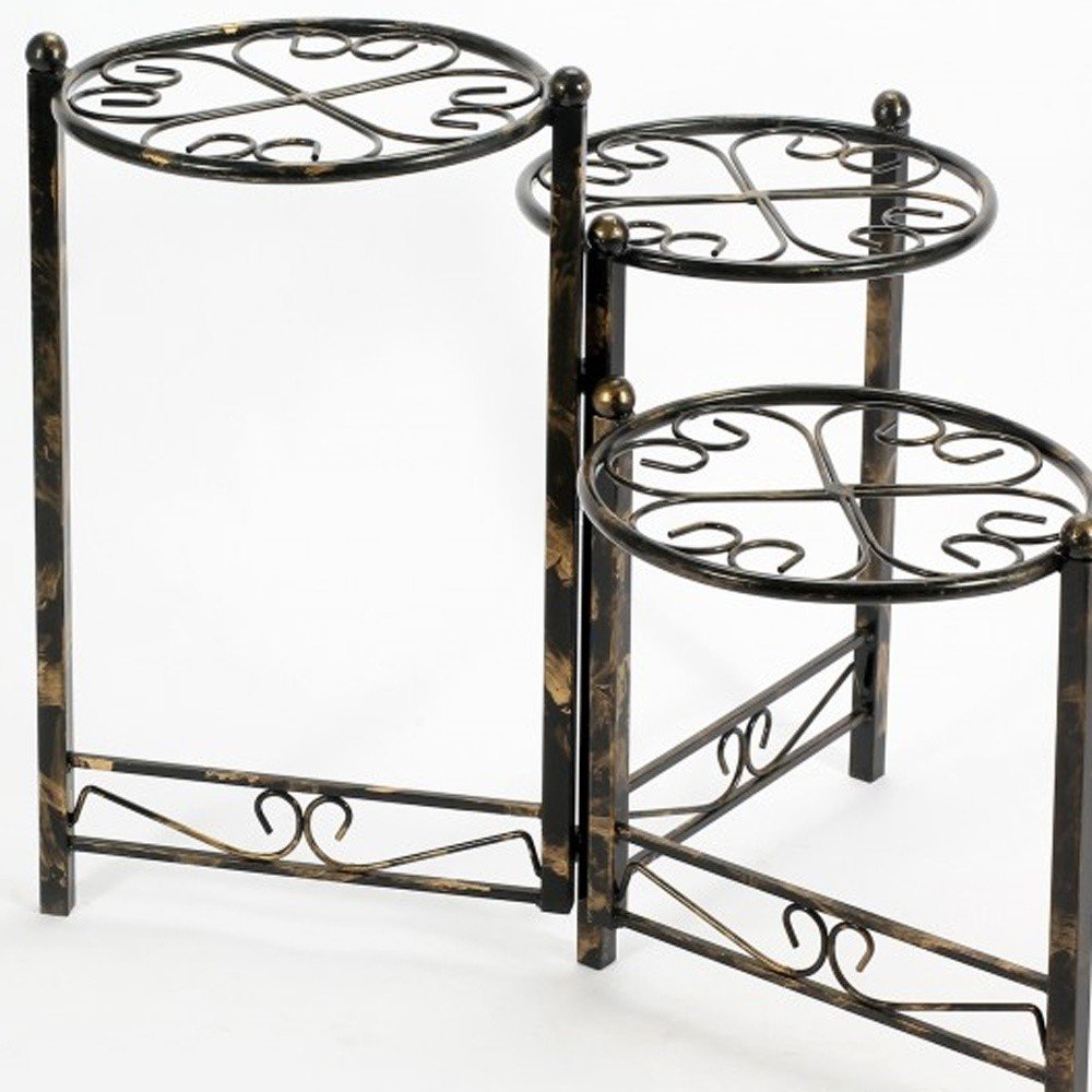 24" Black And Gold Metal Garden Accents Accessories