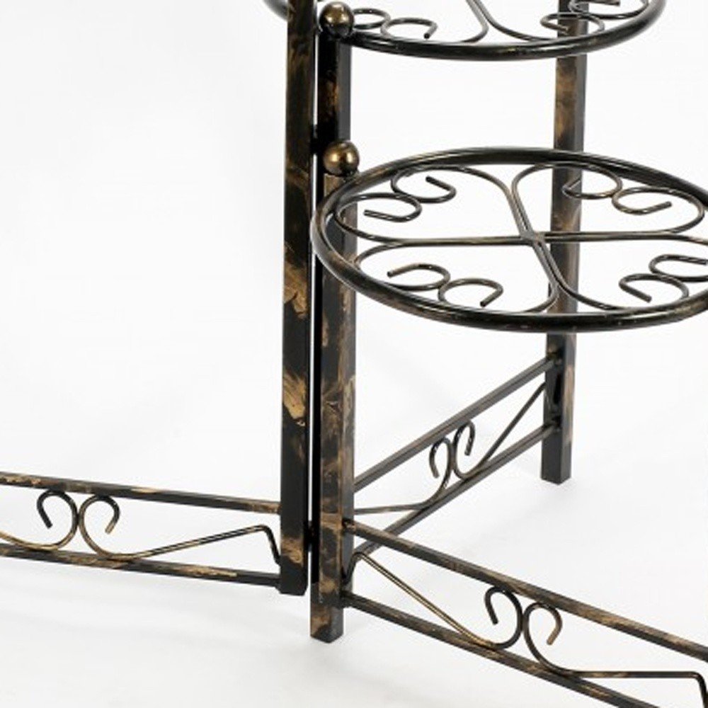 24" Black And Gold Metal Garden Accents Accessories