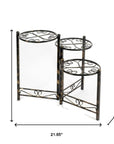 24" Black And Gold Metal Garden Accents Accessories