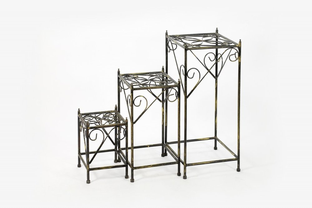 28" Black And Gold Metal Garden Accents Accessories