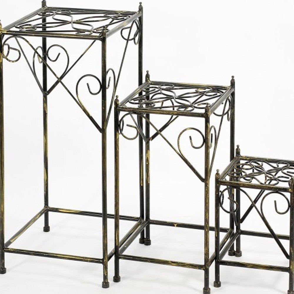 28" Black And Gold Metal Garden Accents Accessories