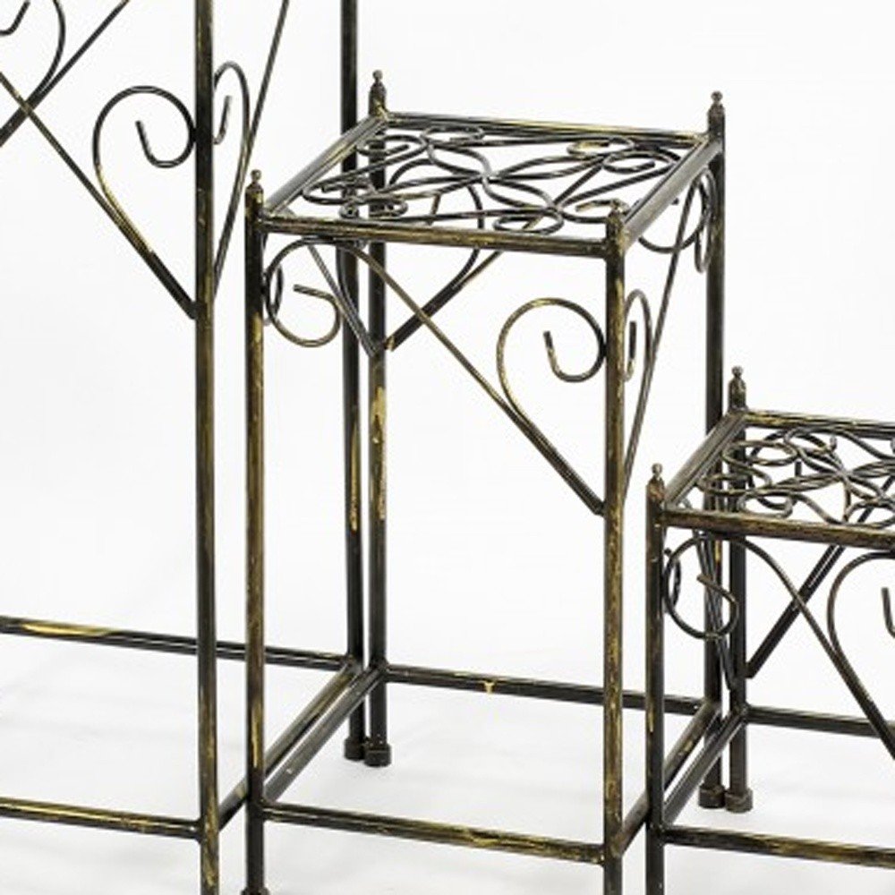 28" Black And Gold Metal Garden Accents Accessories