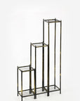 Set of Three Black And Gold Metal Garden Accents Accessories