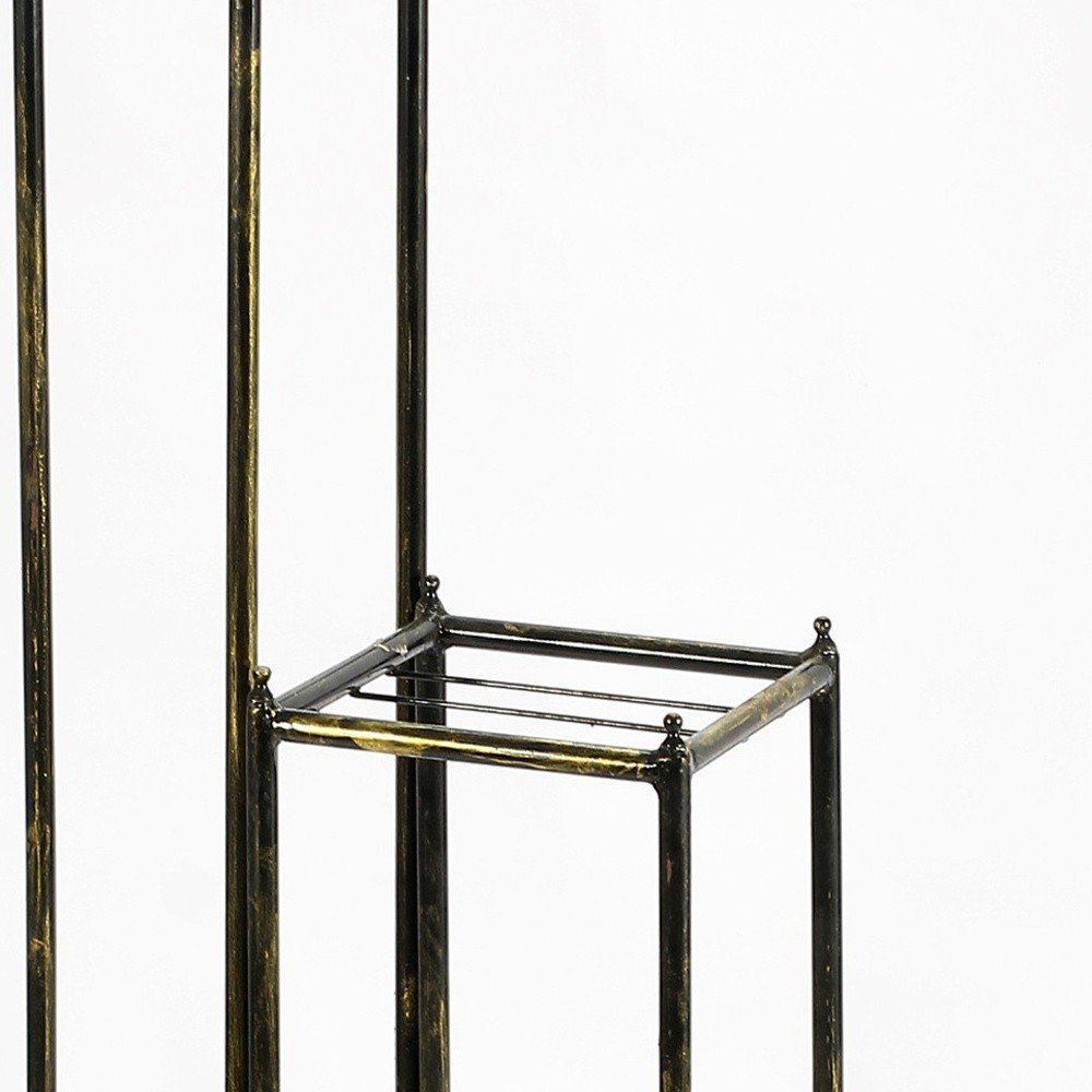 Set of Three Black And Gold Metal Garden Accents Accessories