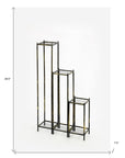 Set of Three Black And Gold Metal Garden Accents Accessories