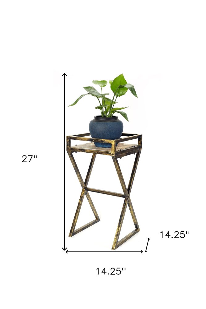27" Black And Gold Metal Garden Accents Accessories