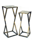 Set of Two Black And Gold Metal Garden Accents Accessories