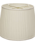 16" White Linen Lampshade with Side Pleats