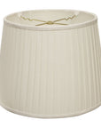 16" White Linen Lampshade with Side Pleats